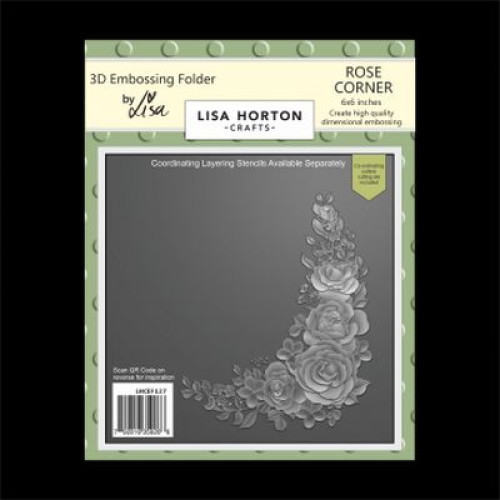 rose corner -  3D embossing folder & die - by lisa horton LHCEF127